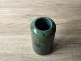 Australian handmade ceramic vase in deep green glaze