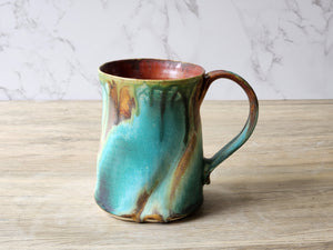 Unique one‑of‑a‑kind handmade and altered pottery mug, with a capacity of 400ml comfortably.
