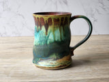 High‑fired stoneware mug – nature‑inspired glaze with soft ash drips