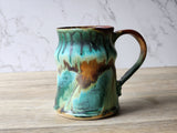 High-fired stoneware mug with sculpted shape