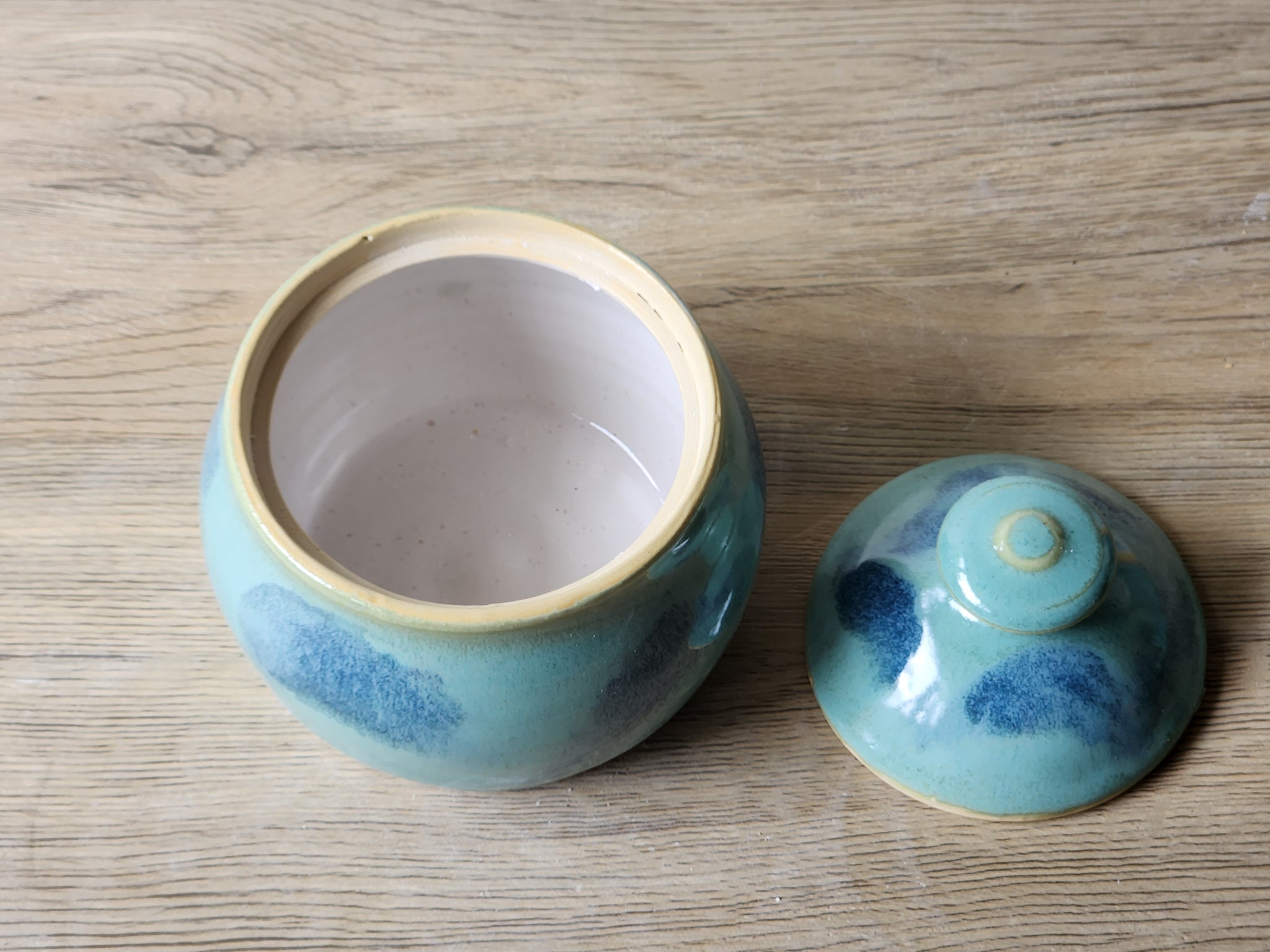 Artisan stoneware sugar bowl for tea or coffee service