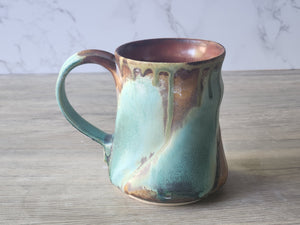 High-fired stoneware mug with sculpted shape