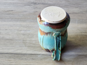One-of-a-kind ceramic cup with earthy tones