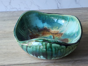 Ocean‑inspired handmade ceramic bowl for table décor