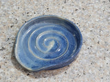 Unique spoon rest in a two tone blue.