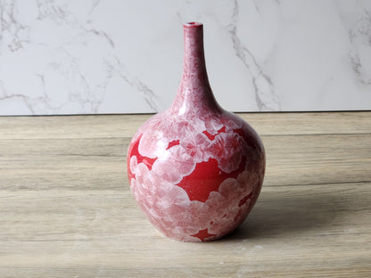 Small Red Crystalline Bud Vase – Handmade Ceramic Pottery – One of a Kind – Made in Melbourne, Australia - Buxton Pottery