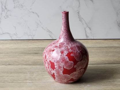 Small Red Crystalline Bud Vase – Handmade Ceramic Pottery – One of a Kind – Made in Melbourne, Australia - Buxton Pottery