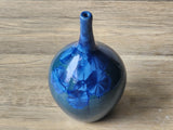 Glossy handmade bud vase in blue