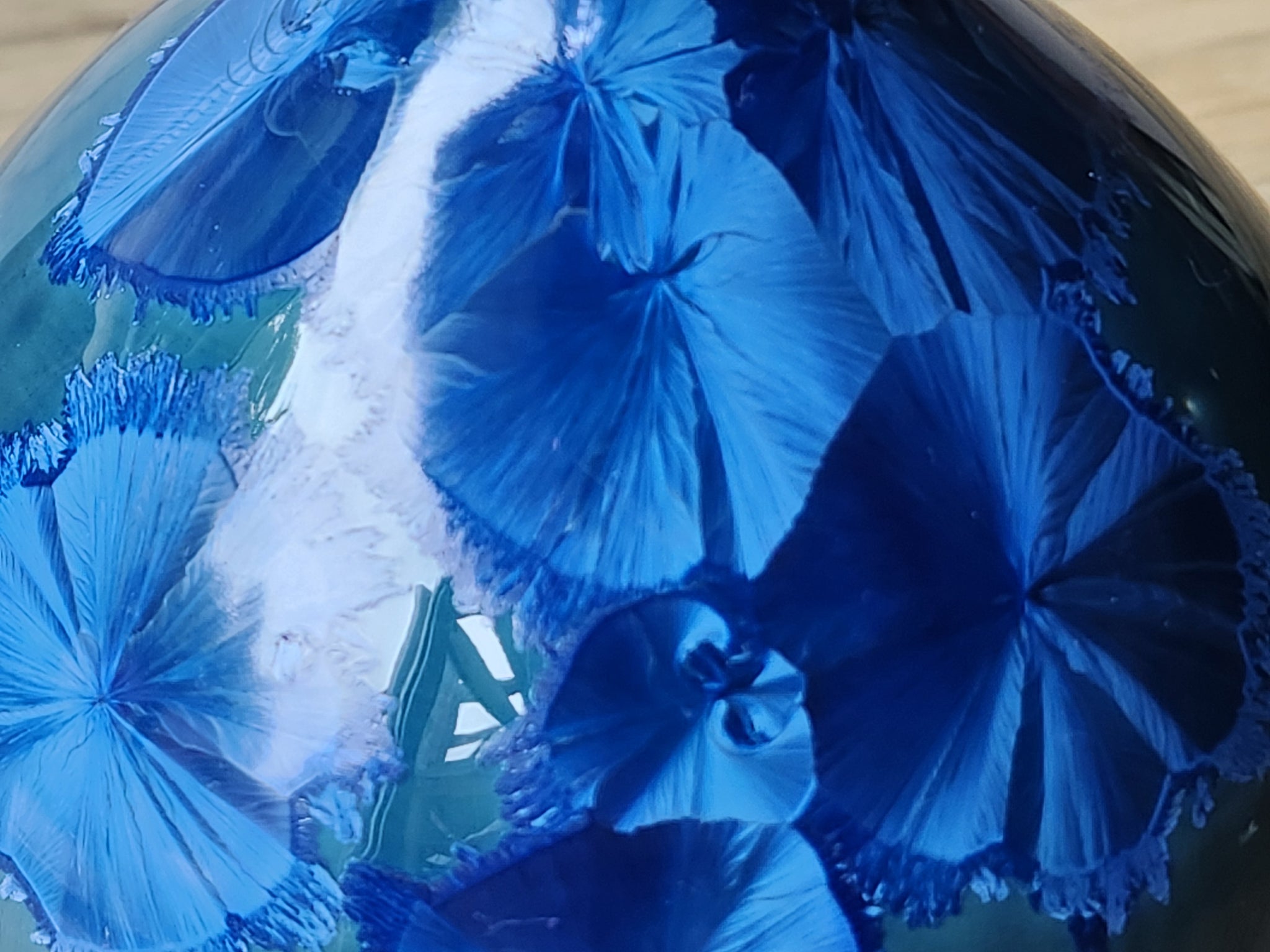 Close-up of blue crystalline formations