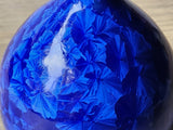 Blue crystalline glaze close-up on vase