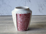 Handmade Crystalline Vase – Red & White Panelled Porcelain (12.5cm)