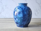 cobalt blue crystalline glazed vase