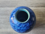 Top view of the artisanal blue porcelain vase handmade in Melbourne.