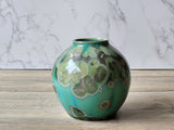 Green crystalline glaze vase handmade pottery Australia