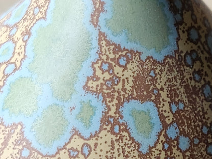 close up of Matte finish ceramic vase with crystal pattern