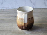 Extra large handmade ceramic mug with layered glaze, Australian handmade pottery