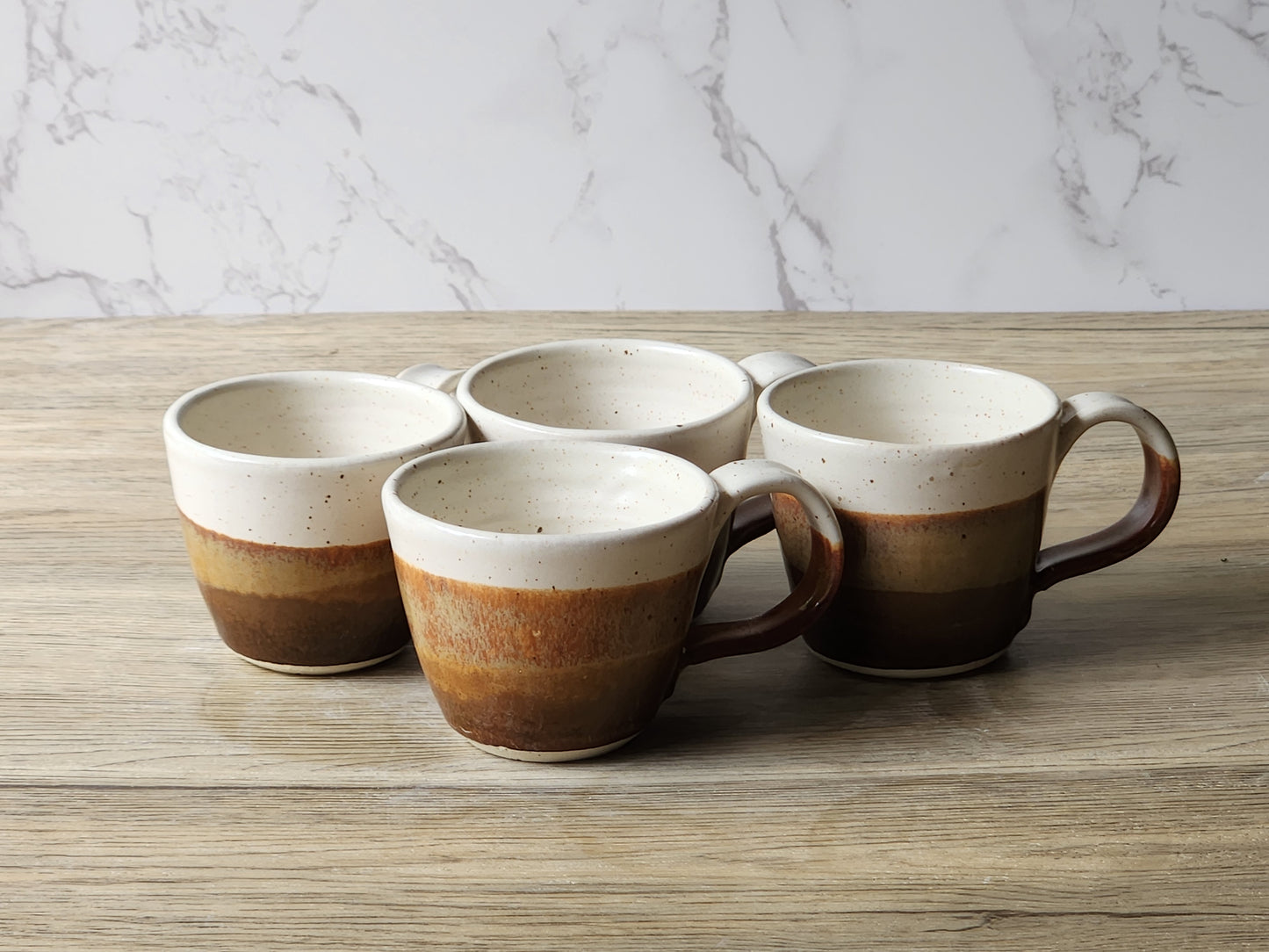 Handmade Ceramic Espresso Cup – 120ml Pottery Coffee Cup – Speckled Cream & Brown - Buxton Pottery