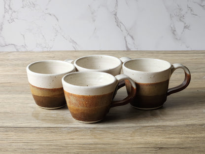 Handmade Ceramic Espresso Cup – 120ml Pottery Coffee Cup – Speckled Cream & Brown - Buxton Pottery