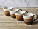 Artisan espresso cup with speckled cream and brown glaze made in Melbourne.