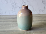Handmade ceramic bud vase in oatmeal and seafoam glaze, handmade pottery Melbourne Australia