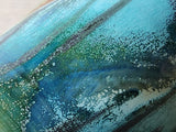  close up of Unique gift handmade pottery mug, Buxton Pottery Melbourne Australia, glossy green teal glaze