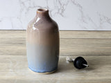 Handcrafted ceramic oil bottle with pour spout, minimalist kitchen styling