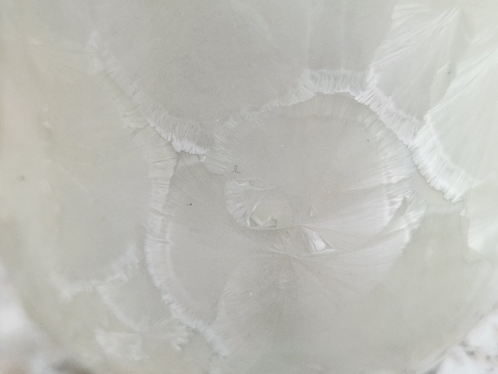 Close up of crystals on a Unique white crystalline mug gift for coffee and tea lovers