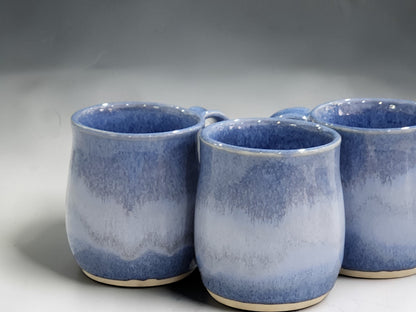 Handmade blue ceramic mug with mottled glaze handmade in Melbourne Australia