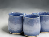 Handmade blue ceramic mug with mottled glaze handmade in Melbourne Australia