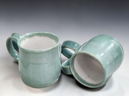 Handmade stoneware coffee mug set in spearmint glaze crafted in Melbourne, Australia