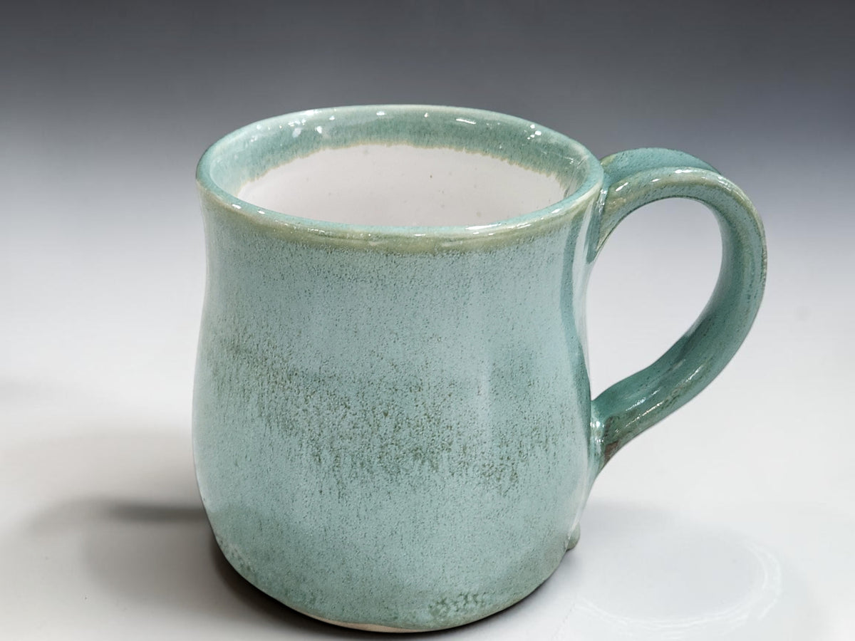 Modern handmade pottery mugs in spearmint glaze – unique Australian ceramic gift
