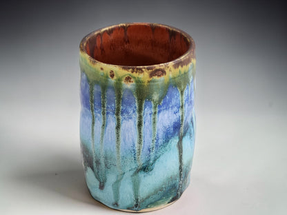 Handleless 350ml pottery cup handmade in Melbourne for coffee tea or cold drinks