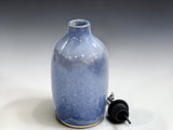 Buxton Pottery handmade blue ceramic olive oil bottle with premium stainless steel pourer