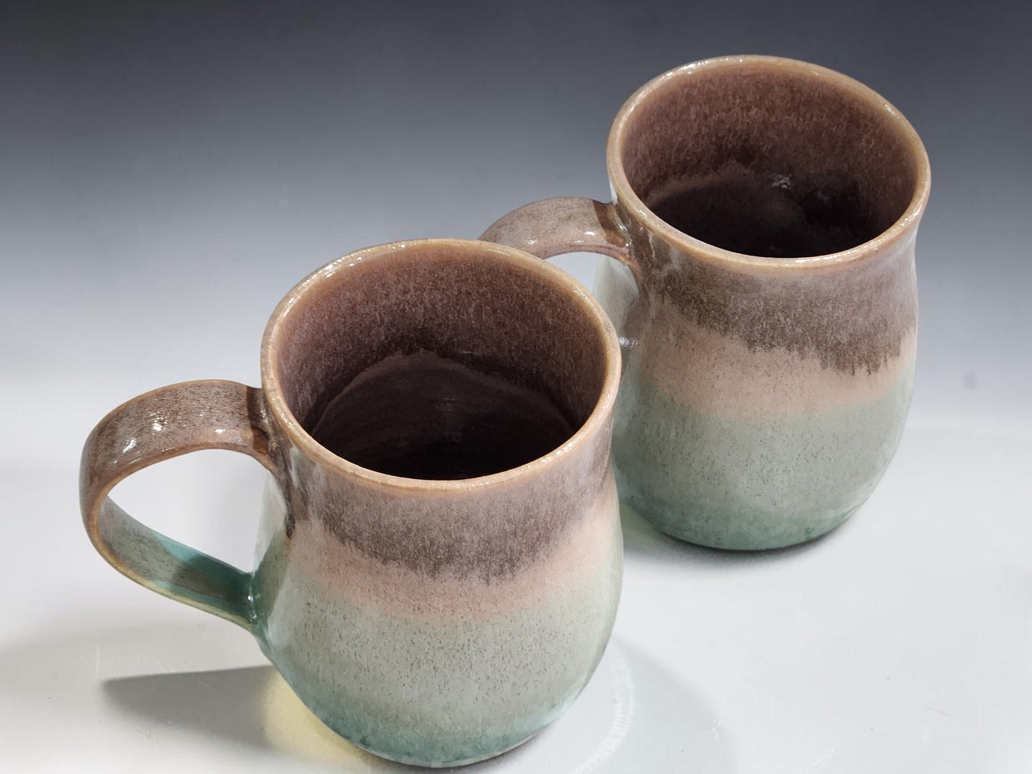Blue Gum spearmint and oatmeal mugs from Buxton Pottery