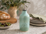 Handmade ceramic olive oil bottle with spearmint green glaze – Australian pottery