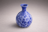 Blue and white crystalline ceramic bud vase, one of a kind handmade pottery Australia