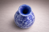 Small handmade ceramic bud vase in blue crystalline glaze, unique gift Australia