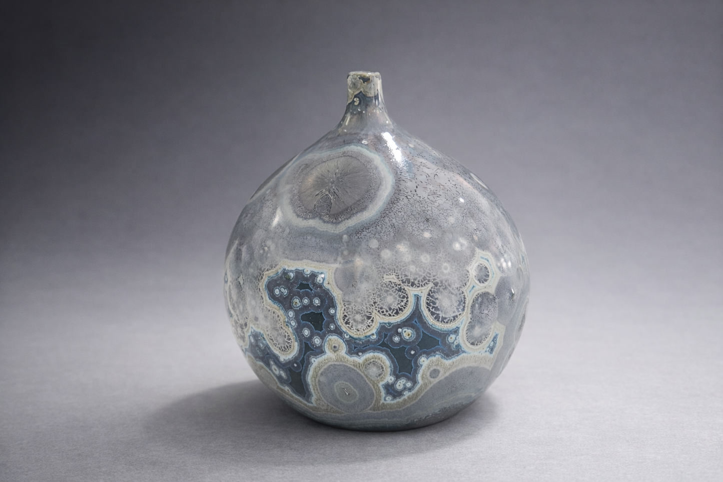 Handmade crystalline galaxy glaze ceramic vase 13cm Melbourne Australia