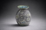 Ceramic vase with galaxy crystalline glaze detail, one of a kind handmade pottery