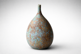 Unique handmade pottery vase with matte crystalline glaze, one-of-a-kind decorative piece