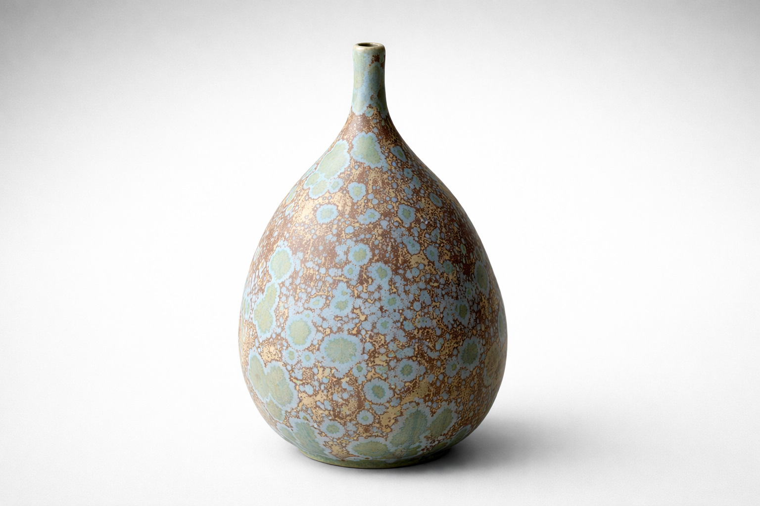 Australian studio pottery vase featuring matte crystalline “galaxy” glaze details