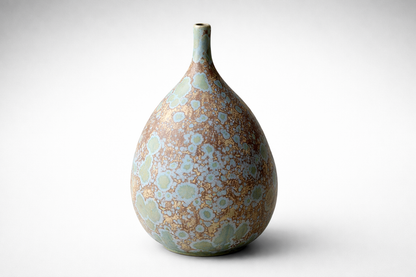 Australian studio pottery vase featuring matte crystalline “galaxy” glaze details