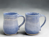 Handmade 450ml blue ceramic mug with mottled glaze handmade in Melbourne Australia