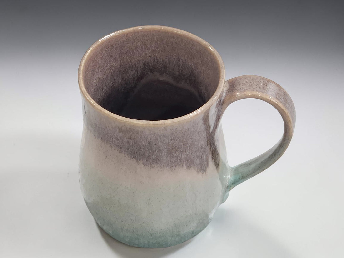 Handmade Pottery Large Mug – Green Brown Ceramic Coffee Cup 500ml