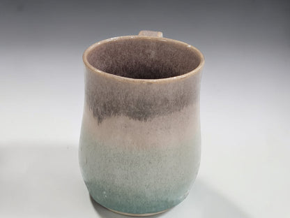 Handmade Pottery Large Mug – Green Brown Ceramic Coffee Cup 500ml