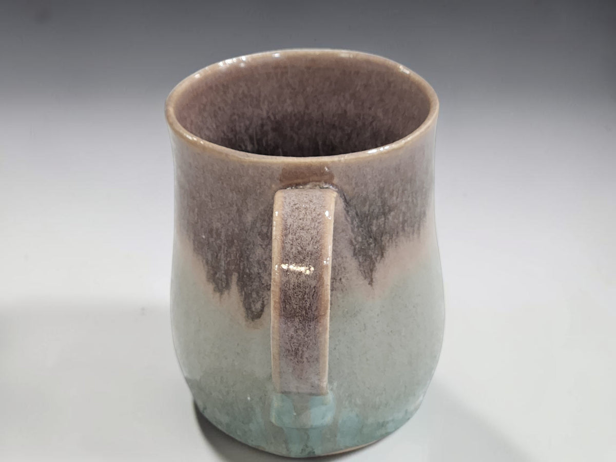 Handmade Pottery Large Mug – Green Brown Ceramic Coffee Cup 500ml
