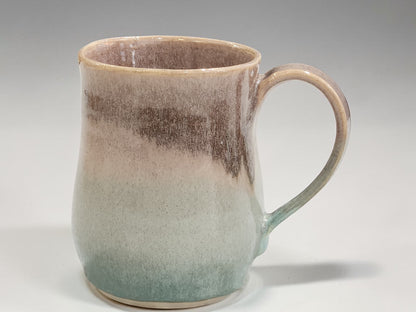 Handmade Pottery Large Mug – Green Brown Ceramic Coffee Cup 500ml