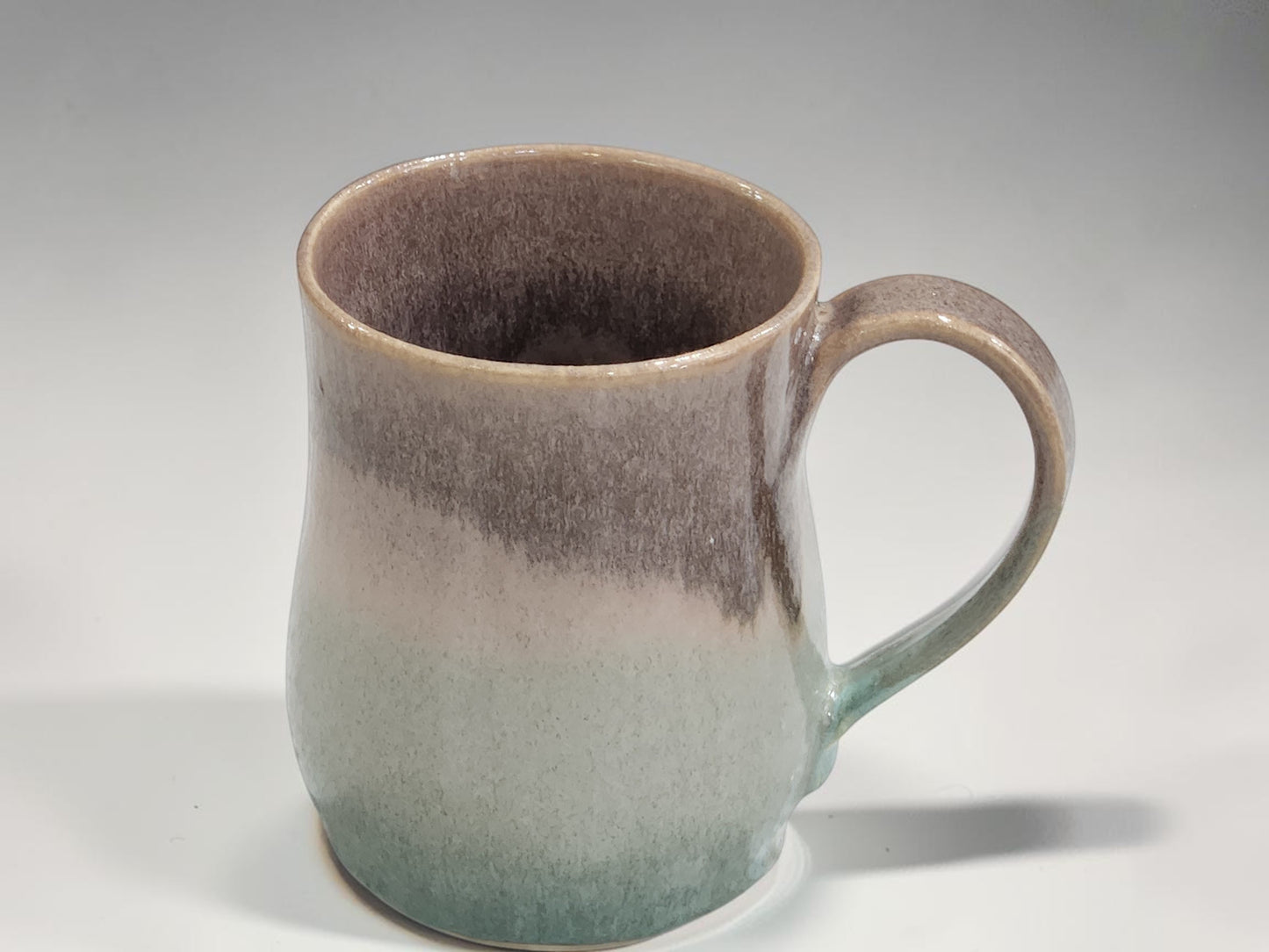 Handmade Pottery Large Mug – Green Brown Ceramic Coffee Cup 500ml