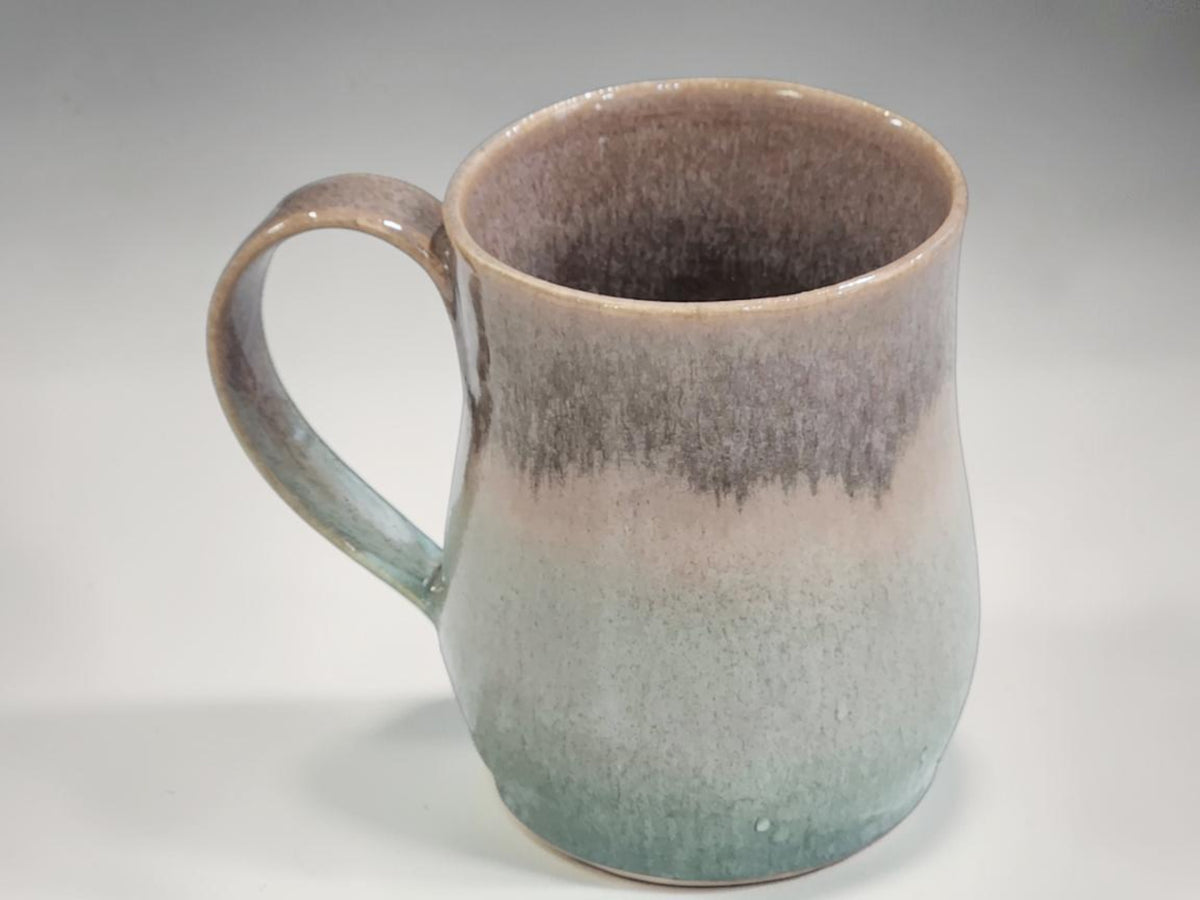 Handmade Pottery Large Mug – Green Brown Ceramic Coffee Cup 500ml