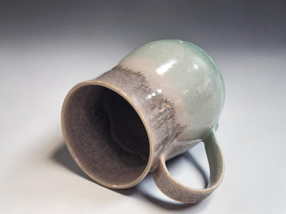 Handmade Pottery Large Mug – Green Brown Ceramic Coffee Cup 500ml